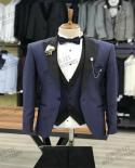 Costume Homme White Mens Suits Lapel Formal Business Blazer Tuxedos Wedding Groom Prom Party Best Man Jacketvestpantsu