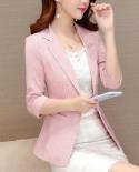 2022 New Spring Summer Womens Jacket Blazer Stripe Suit Thin Coat Slim Single Button Female Office Lady Blazers Outwear