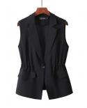 M 4xl New Ol Fashion Womens Jacket Waistcoat Suit Vest Short Style Elastic Waist Slim Elegant Office Female Tops Black 