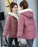 2022 New Womens Parkas Winter Jacket Streetwear Cotton Padded Jacket Coat Warm Short Parka Winter Coat Women Clothing