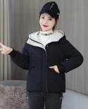 2022 New Women Winter Jacket Hooded Down Cotton Jacket Short Padded Jackets Thick Zipper Overcoat Parka Outwear Female C