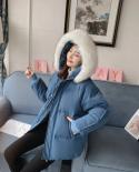 Winter Parkas Women Jacket 2022 New Fashion Fur Collar Hooded Female Jacket Thick Warm Cotton Padded Parka Casual Outwea