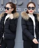  New Short Winter Jacket Women Warm Hooded Fur Collar Down Cotton Jacket Parkas Female Casual Loose Cotton Padded Outwea