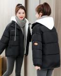 2022 New Winter Jacket Short Parka Women Jacket Hooded Loose Coats Female Cotton Pdded Parkas Warm Thick Snow Wear Outwe