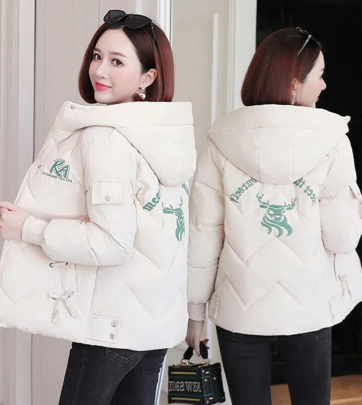 2022 New Women Parkas Winter Jacket Hooded Female Parka Warm Thicken Short Jacket  Loose Cotton Padded Basic Coat