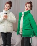 2022 New Womens Winter Jacket Long Sleeves Down Cotton Jacket Parkas Fashion Warm Coat Female Snow Wear Students Coat O