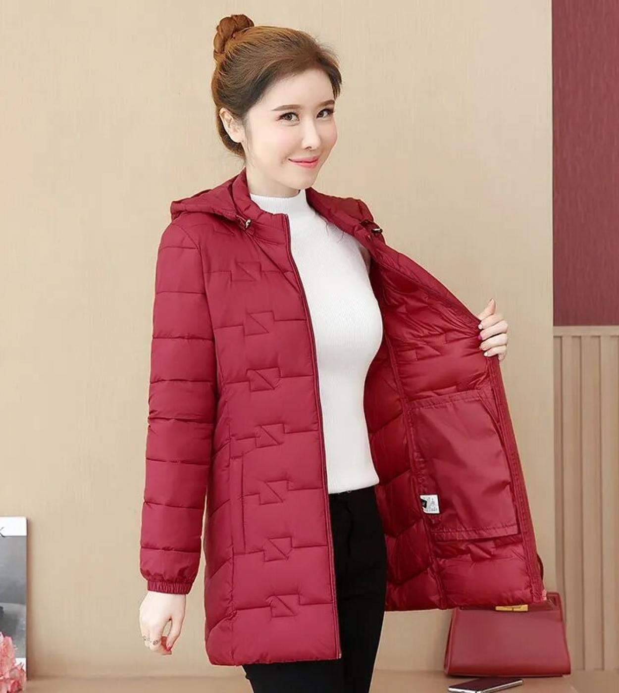 2022 New Winter Women Jacket Warm Parkas Female Thicken Long Coat Cotton Padded Parka Hooded Outwear Loose Snow Jacket 6