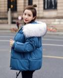 Winter Parkas Women Jacket 2022 New Long Sleeves Cotton Padded Parka Fur Collar Hooded Female Jacket Thick Warm Casual O