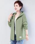 2022 New Autumn Womens Jacket Long Sleeve Coat Hooded Female Windbreaker Zipper Pockets Casual Loose Basic Jackets Oute