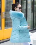  Winter Jacket Women Big Fur Hooded Parka Long Coat Cotton Padded Female Jacket Casual Warm Thicken Outwear Jaqueta Femi