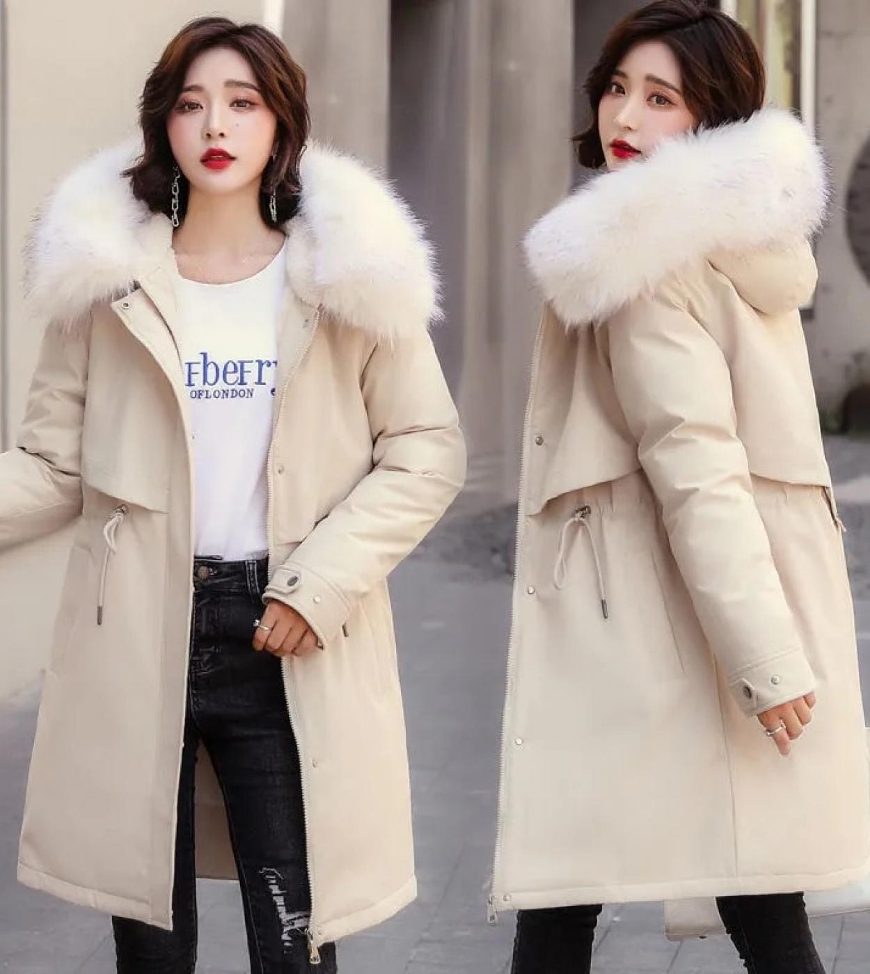 2022 New Snow Wear Long Parkas Winter Jacket Women Clothes Hooded Parka Female Fur Lining Thick Warm Student Coat Outwea