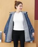 2022 New Autumn Winter Womens Denim Jacket Fleece Warm Long Jeans Jackets Hooded Casual Loose Boyfriend Denim Coats Out