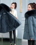 2022 New Winter Jacket Women Parka Long Coat Wool Liner Hooded Parkas With Fur Collar Warm Snow Wear Coats Cotton Padded