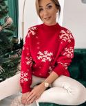High Quality Women Full Sleeve Pullover Crew Neck Cute Christmas Tree Casual Sweaters Oversized Knitwear Outerwear Jumpe