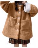 Women Winter Warm Wool Plush Coat Rabbit Ear Imitation Coat Fleece Jackets Cute Girl Hooded Snow Coats Jacket Outwear Ja