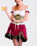 German Traditional Oktoberfest Dirndl Dress Women Dress Bavarian National Style Wench Clothing Cosplay Beer Maid Costume