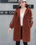  Autumn Winter Women Cardigan Knit Sweater Embroidery Beading Long Trench Coat Thick Hooded Casual Outerwear Large Size 