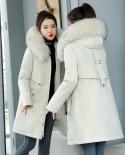 New Cotton Thicken Warm Winter Jacket Long Coat Women Casual Parkas Fur Lining Hooded Parka Mujer Snow Coats Outwear  P