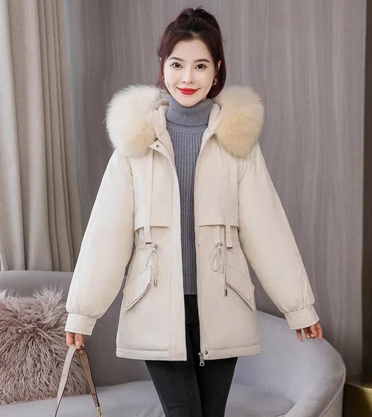 Details women's sales hooded winter coat