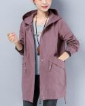  New Autumn Womens Jacket Long Coat Loose Hooded Jacket Casual Female Windbreaker Basic Jackets Outwear Plus Size 5xl  