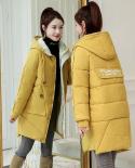  New Parkas Women Winter Jacket Long Hooded Down Cotton Jacket Female Glossy Thick Cotton Padded Parka Basic Coat Outwea
