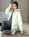  New Fashion Women Coats Winter Jacket Parkas Glossy Hooded Short Jacket Casual Female Warm Cotton Padded Parka Outwearp