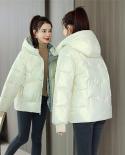  New Fashion Women Coats Winter Jacket Parkas Glossy Hooded Short Jacket Casual Female Warm Cotton Padded Parka Outwearp