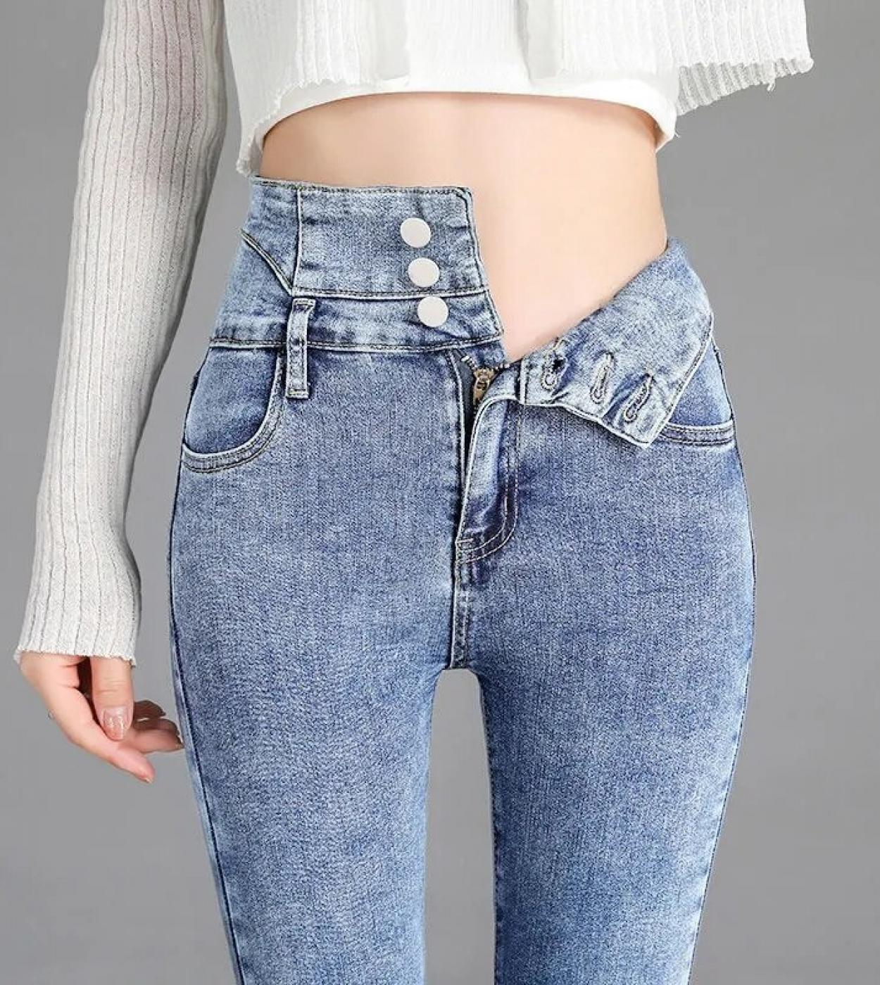 High Waist Women Jeans Denim Pencil Pants Stretch Streetwear Pants Woman Jeans Trousers Female Skinny Stretch Bottoms Fe
