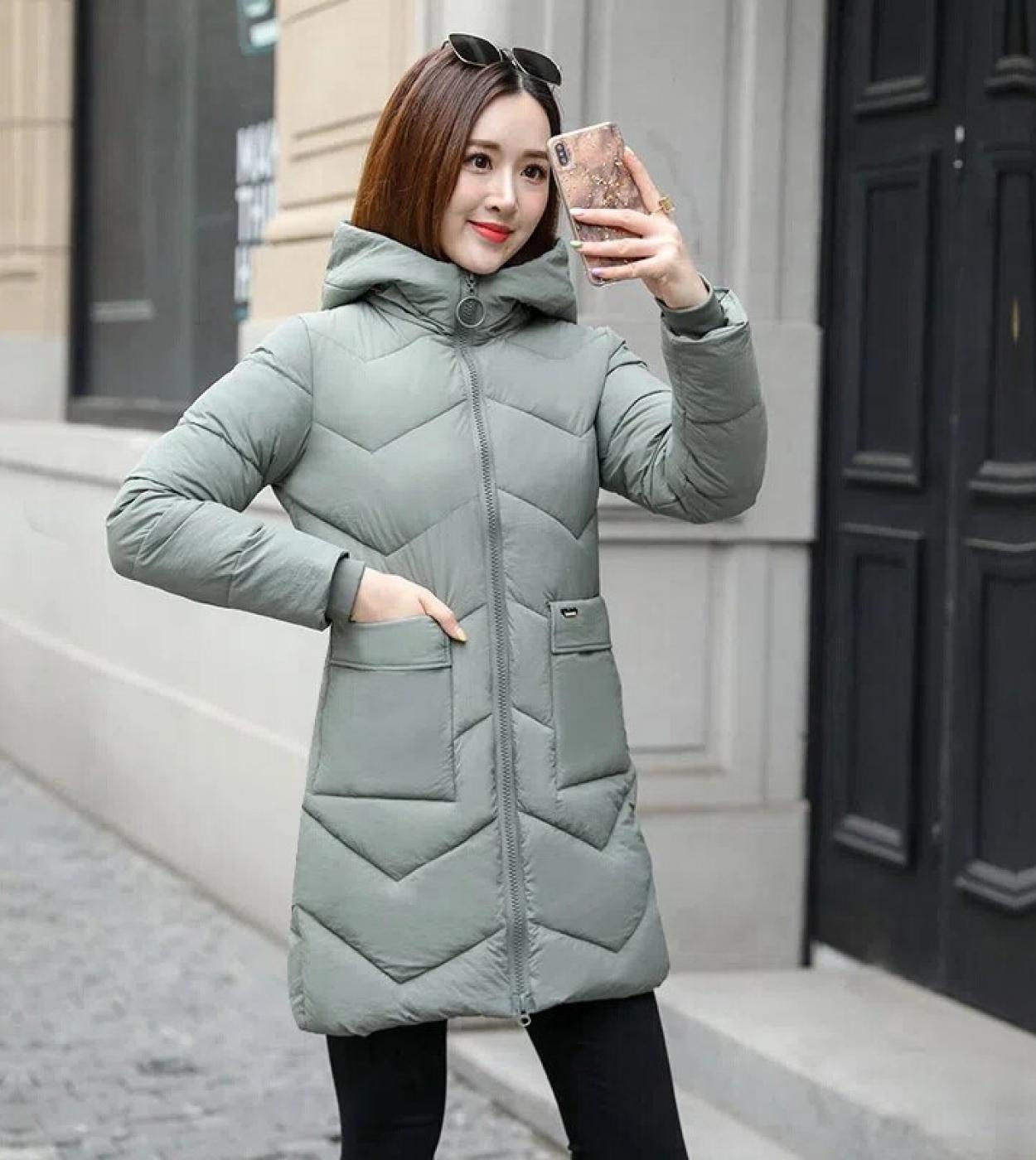 2022 New Fashion New Winter Jacket Women Parka Slim Long Hooded Thicken Coat Female Jacket Warm Cotton Padded Parka Outw