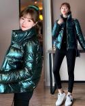 Women Parkas 2022 New Winter Jacket Stand Collar Down Cotton Jacket Female Long Sleeves Casual Parka Warm Snow Wear Coat