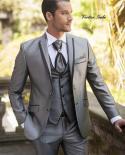 New Arrival Custom Mens West Slim Fit Groom Dress Ball Fashion Trends Latest 3 Pieces Mens Suits Wedding Jacket Pants V