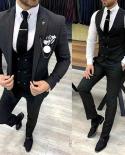 2022 High Quality Black Pinstripe Little Boy Formal Groom Wear 3 Pieces Set Suits For Wedding Dinner Party Children Kids