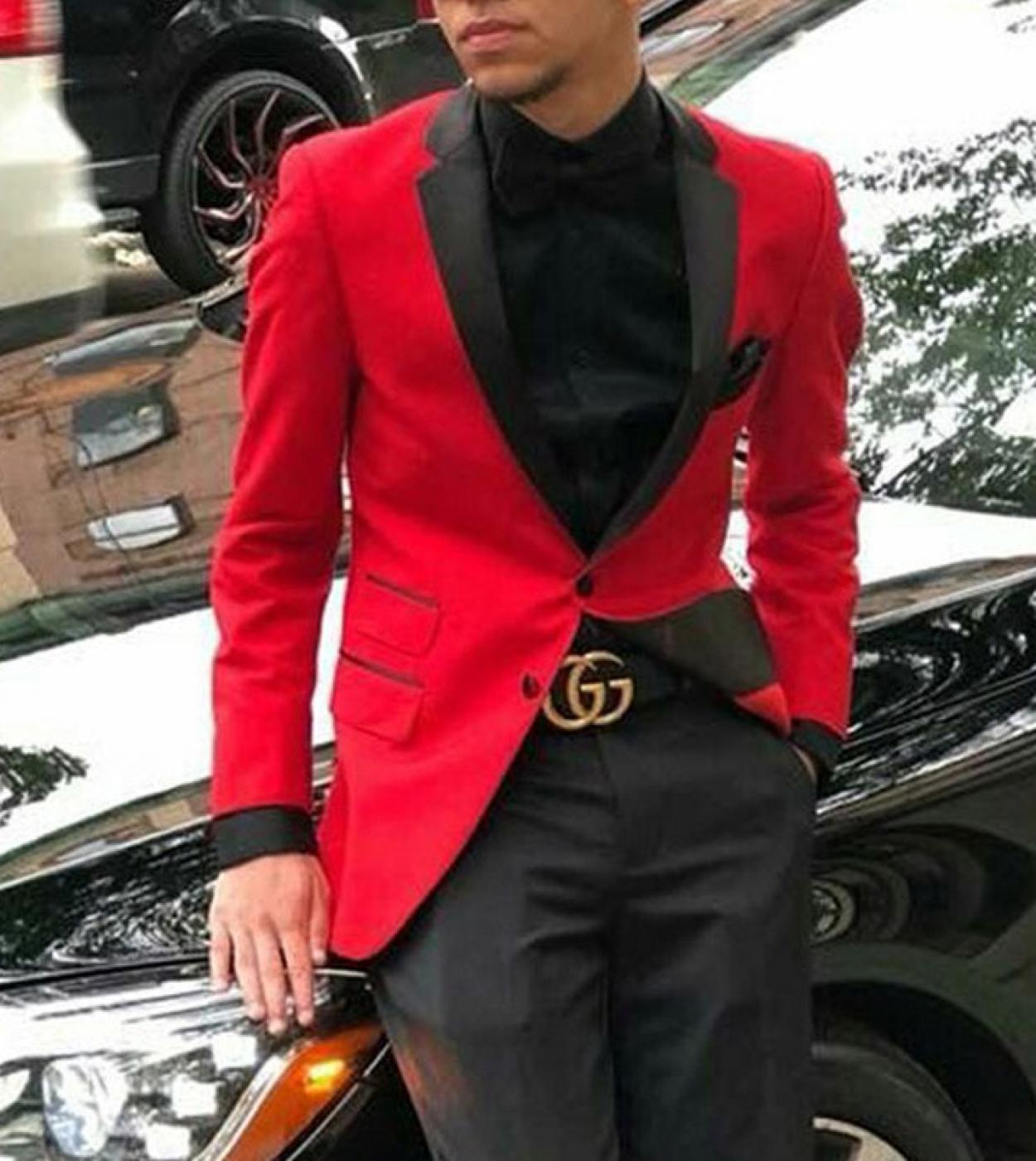 Red wedding suits for groom on sale