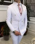 Classic Wedding Tuxedos Men Suit Slim Fit Peak Lapel Prom Best Man Groomsmen Blazer Business Two Piece Set Jacketpants