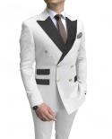 New Arrival Notch Lapel 2 Pieces jacketpants Without Tie Fashion Popular Men Suit Bespoke Tuxedos Slim Fit Blazer