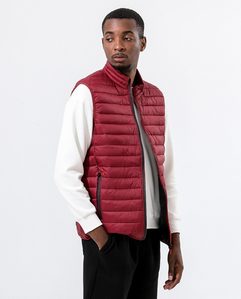 New Down Cotton Mens Vest Large Size Stand Collar Sleeveless Warm Waistcoat Autumn And Winter Vest