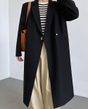 Fashionable Mid-length Suit Jacket Womens Autumn New Loose Temperament Lock Design Suit