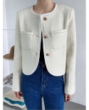 New Wool Small Fragrance Jacket Womens Short Temperament Tweed Ladies Top