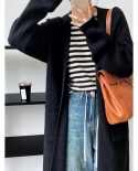 Mid-length Sweater Coat Womens Autumn And Winter New Retro Outer Wear Over The Knee Knitted Cardigan