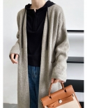 Mid-length Sweater Coat Womens Autumn And Winter New Retro Outer Wear Over The Knee Knitted Cardigan