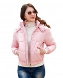 New Autumn And Winter Hooded Cotton Coat Fashion Jacket Long-sleeved Shiny Cotton Coat