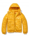 Nuevo abrigo de algodón con capucha para otoño e invierno, chaqueta de moda, abrigo de algodón brillante de manga larga