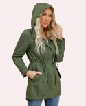 New Cotton Hooded Windbreaker Womens Coat Large Size Loose Solid Color Clothing