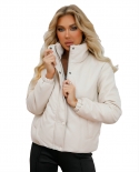 New Autumn And Winter Short Leather Jacket Womens Coat Thick Cotton Coat