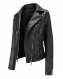New Fashion Woven Leather Womens Strappy Jacket Womens Fashion Casual Jacket