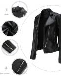 Womens Rivet Leather Clothing Fashion Jacket Lapel Motorcycle Suit Thin Section