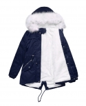 New Overcoat Womens Large Size Mid-length Plus Velvet Fur Collar Loose Winter Cotton Coat