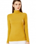Autumn And Winter New Womens Solid Color Inner Slim Velvet High-necked Bottoming Shirt