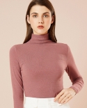 Autumn And Winter New Womens Solid Color Inner Slim Velvet High-necked Bottoming Shirt