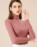 Womens Velvet Pile Collar Solid Color Autumn And Winter Self-cultivation Long-sleeve High Collar Bottoming Shirt